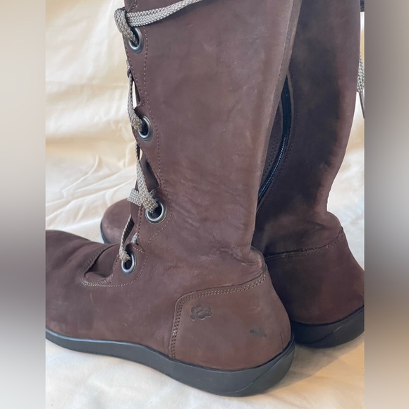 Loints of Holland size 41 leather Wave Lace up Mid- Calf Zip up Festi boho boots - Picture 7 of 8